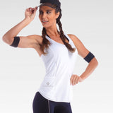 In The Game White Pocket Fitness Vest Top