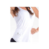 In The Game White Pocket Fitness Vest Top