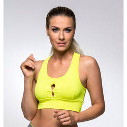 Neon Yellow Fruit Salad Supplex Sports Bra Top