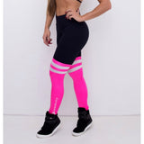 Showgirls Black and Pink Power Sock Fitness Leggings