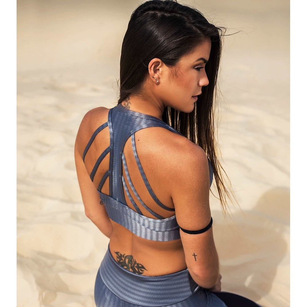 Steel-ing The Show Strappy Back Fitness Bra top