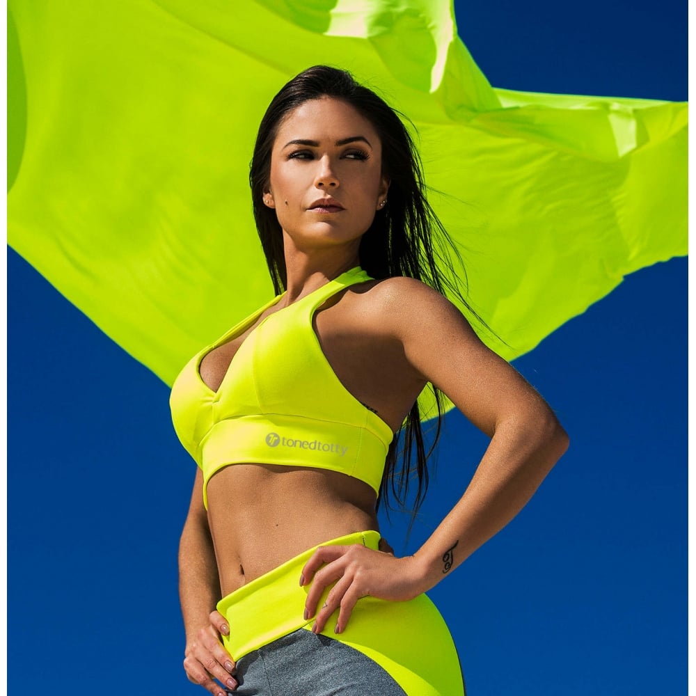 Neon Yellow Padded Sports Bra