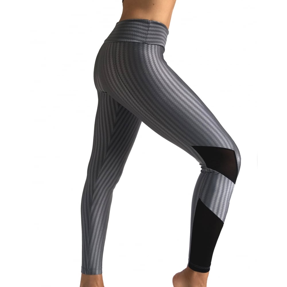 Steel-ing The Show Chrome Gym Leggings with Tulle