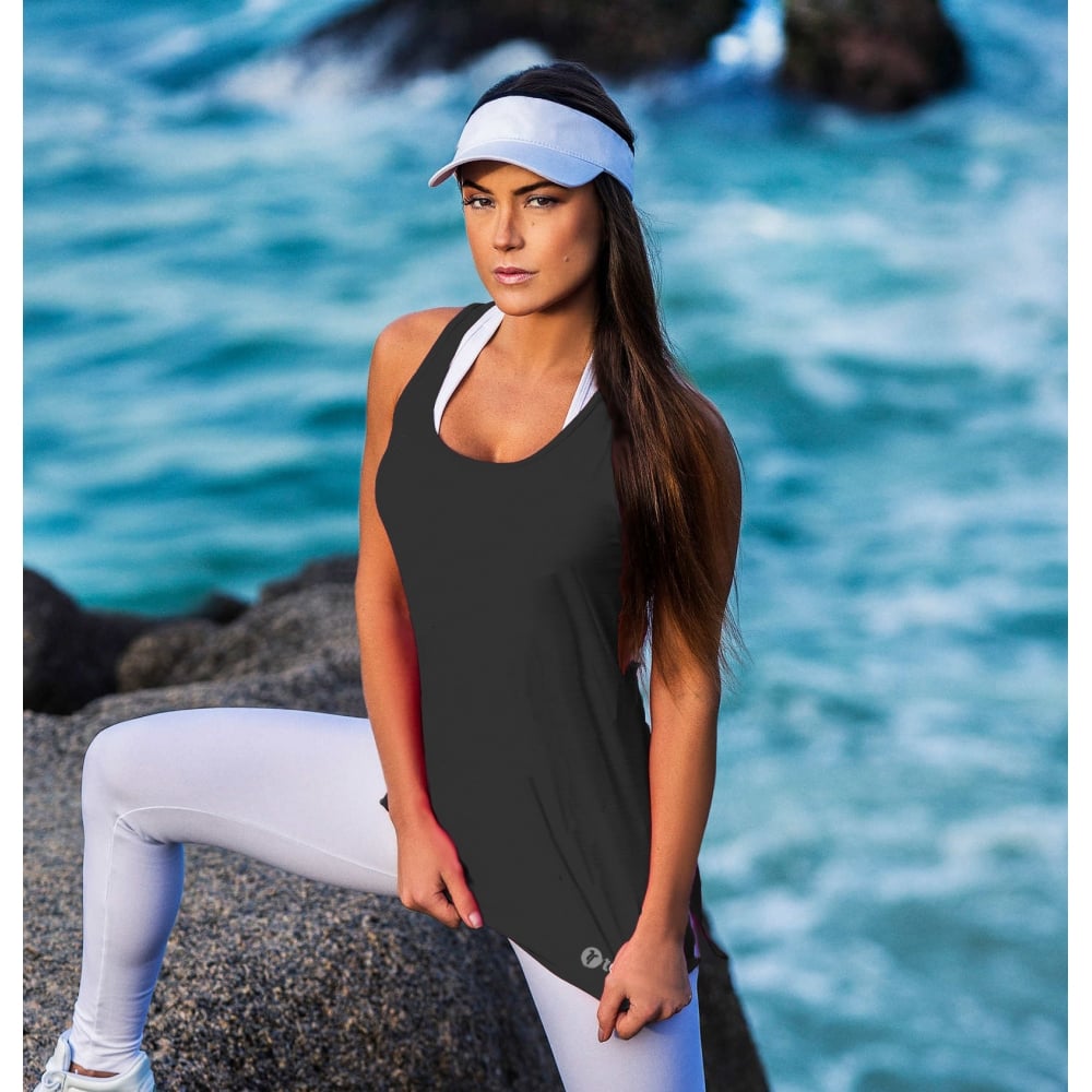 Black Lady Godiva Fitness Fashion Vest Top