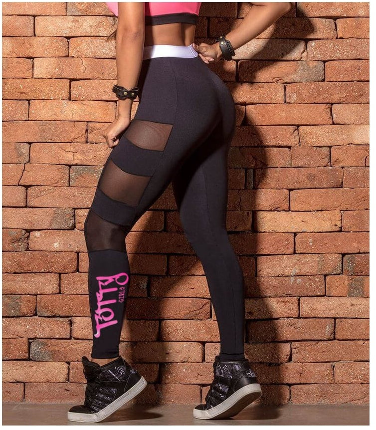 Totty Girls Black Gym Leggings High Waist