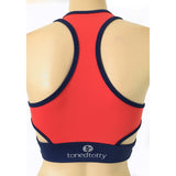 Blue-tiful Horizon Navy and Red Lycra Crop Bra Top
