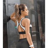 Strike A Pose Black and White Lycra Sport Bra Top