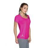 Pink Short Sleeve Sports Fitness Top
