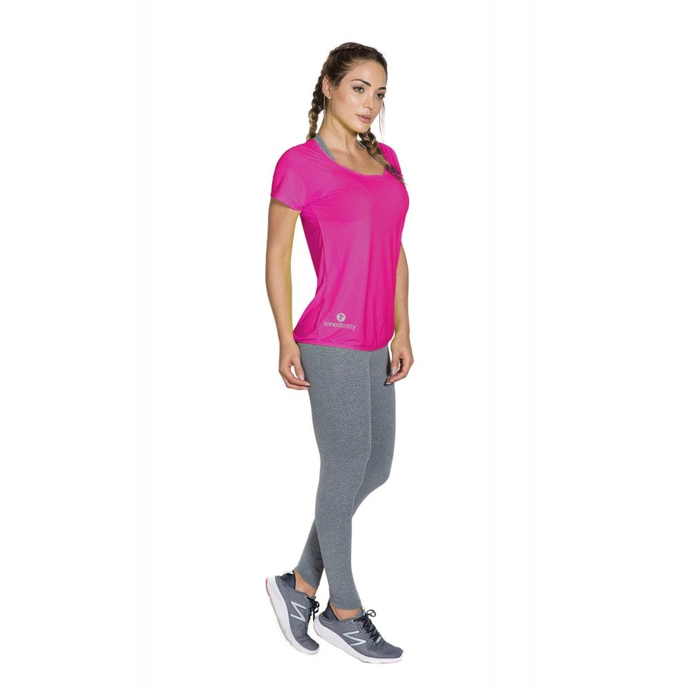 Pink Short Sleeve Sports Fitness Top
