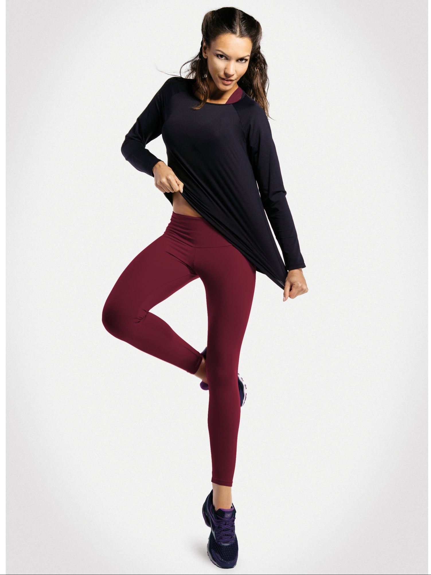 Wine / Mulberry Supplex Gym Leggings