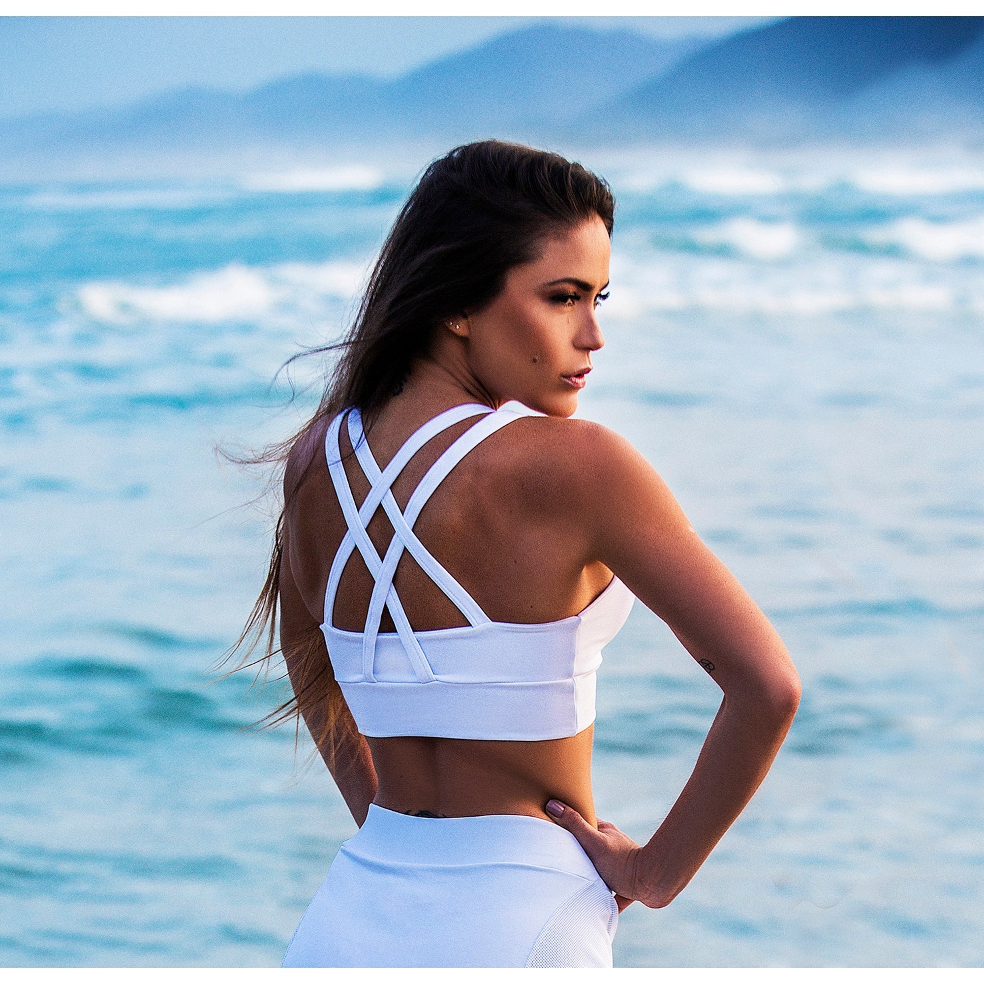 White Cosmo Supplex Fitness Bra