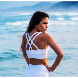 White Cosmo Supplex Fitness Bra