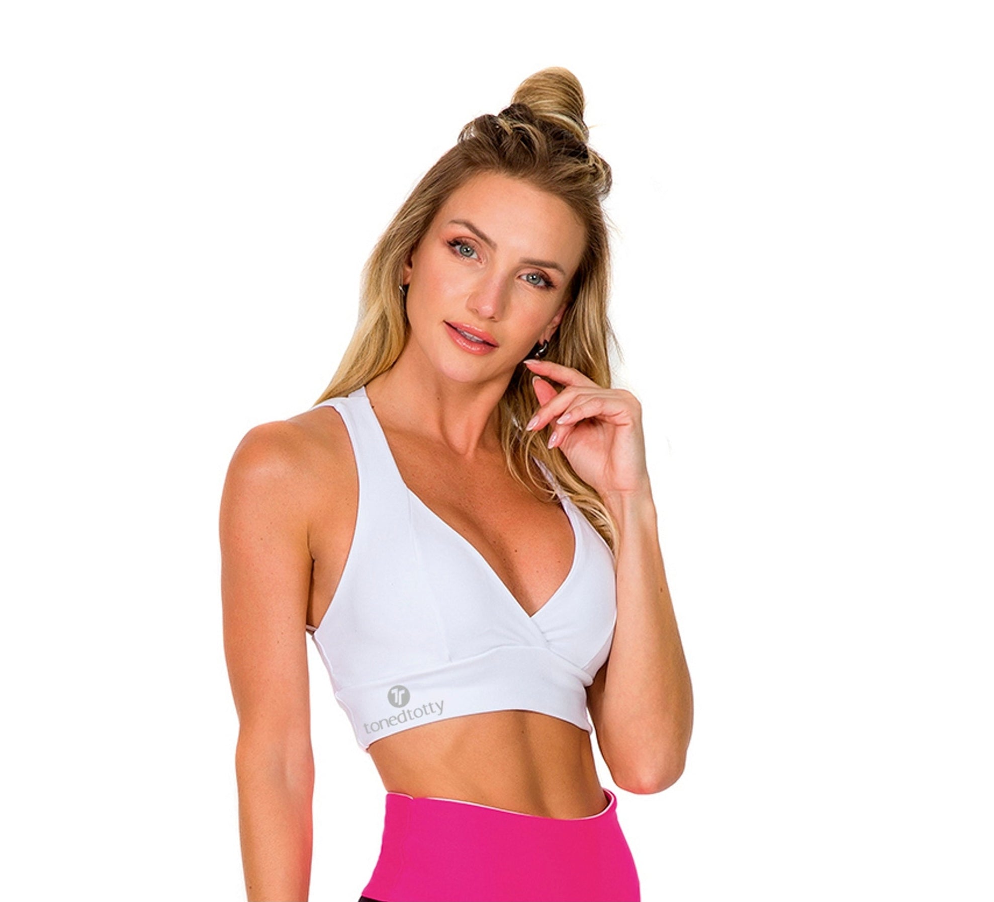 White Cosmo Supplex Fitness Bra