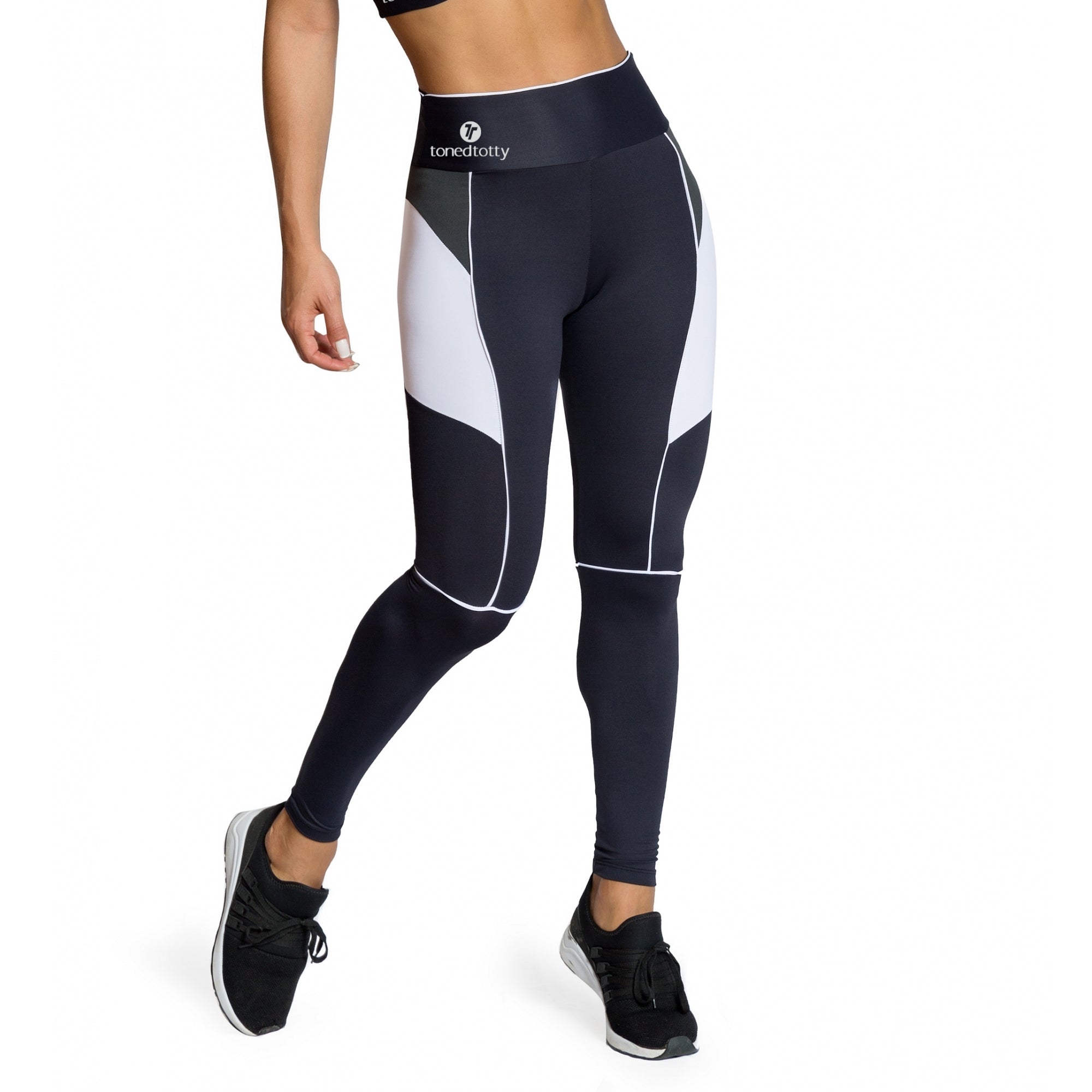 Demure Lycra Sport Running Tights BLK/WHT/SLATE