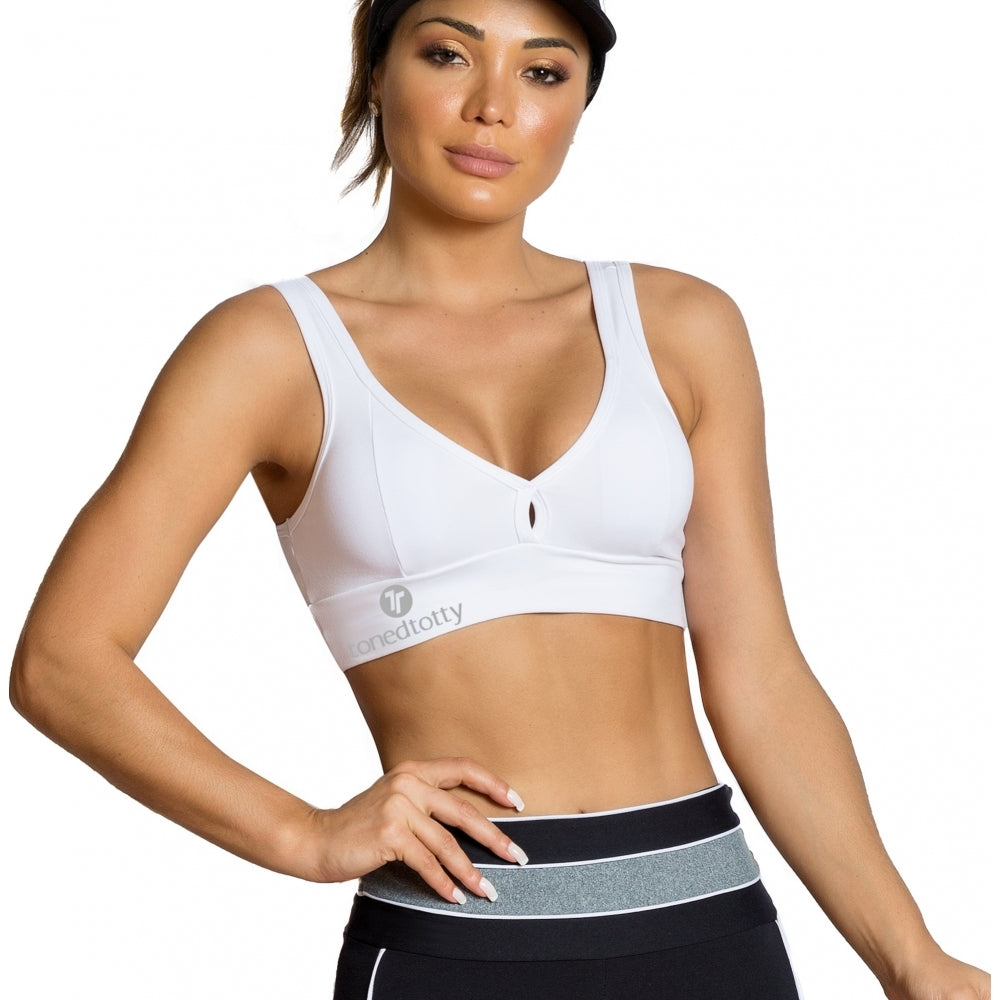 White Light V Back A Cut Above Sports Bra