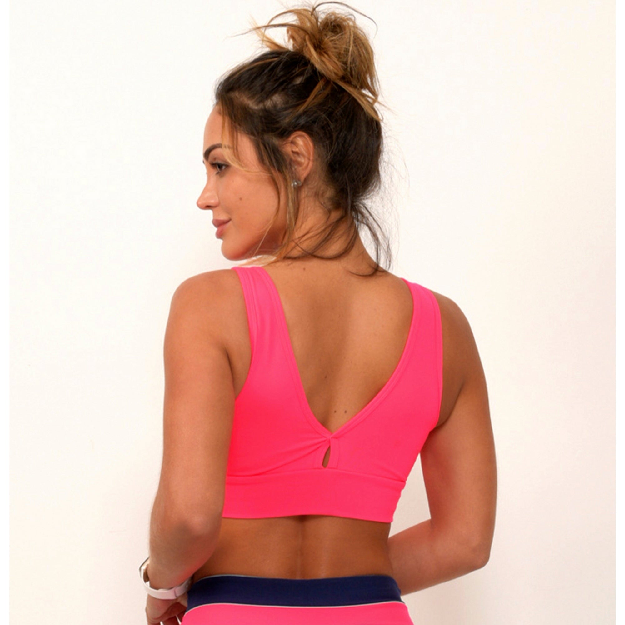 Neon Pink Supplex Sports Bra