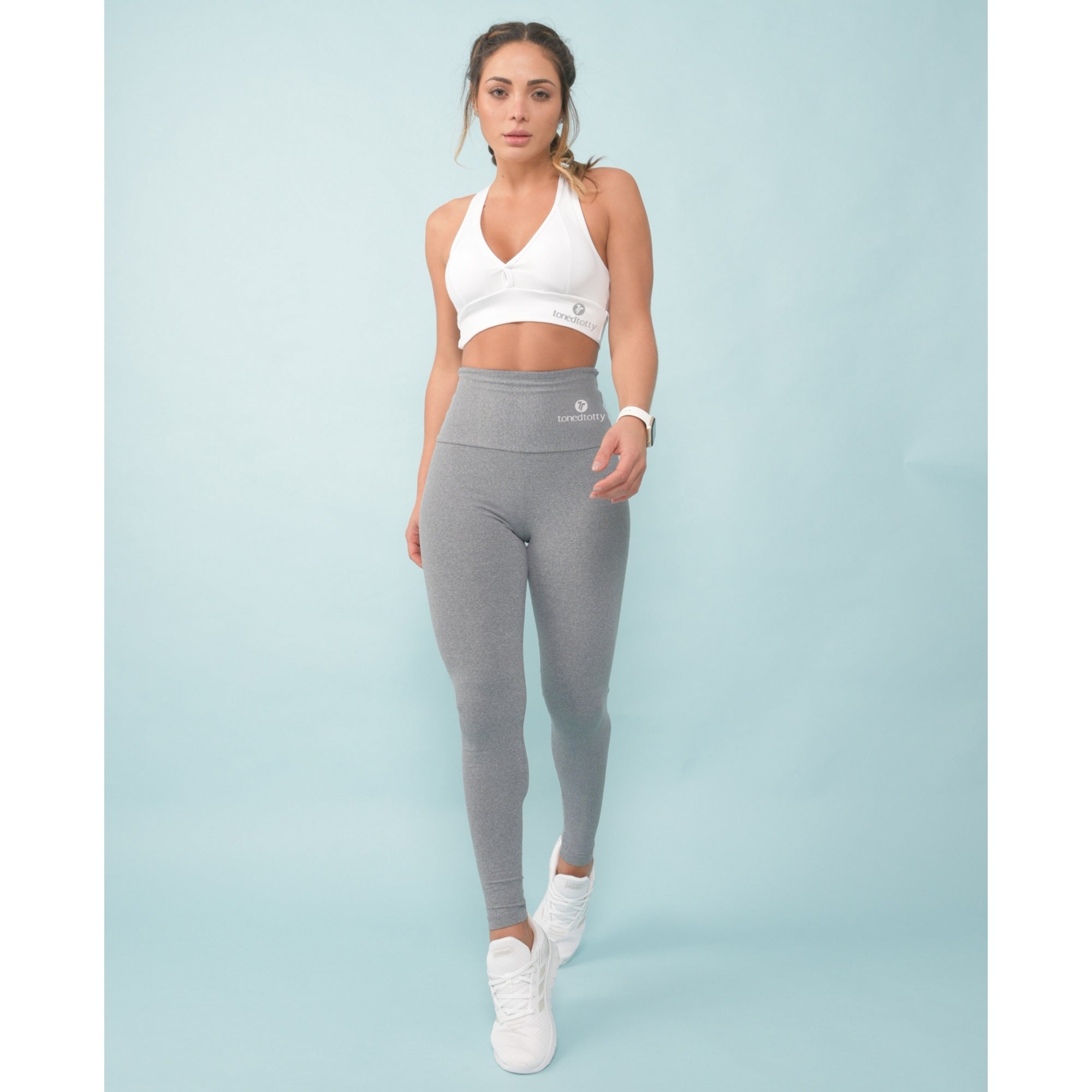 High Waisted Grey Supplex Leggings
