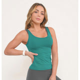 Teal Fitted Fitness Vest Top