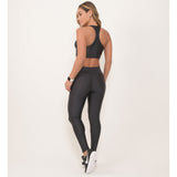 Liquorice / Black Gloss Sports Bra Top