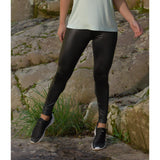 Black Leather Look Thermal Leggings