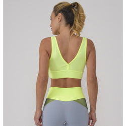 Soft Neon Yellow V Back Supplex Bra