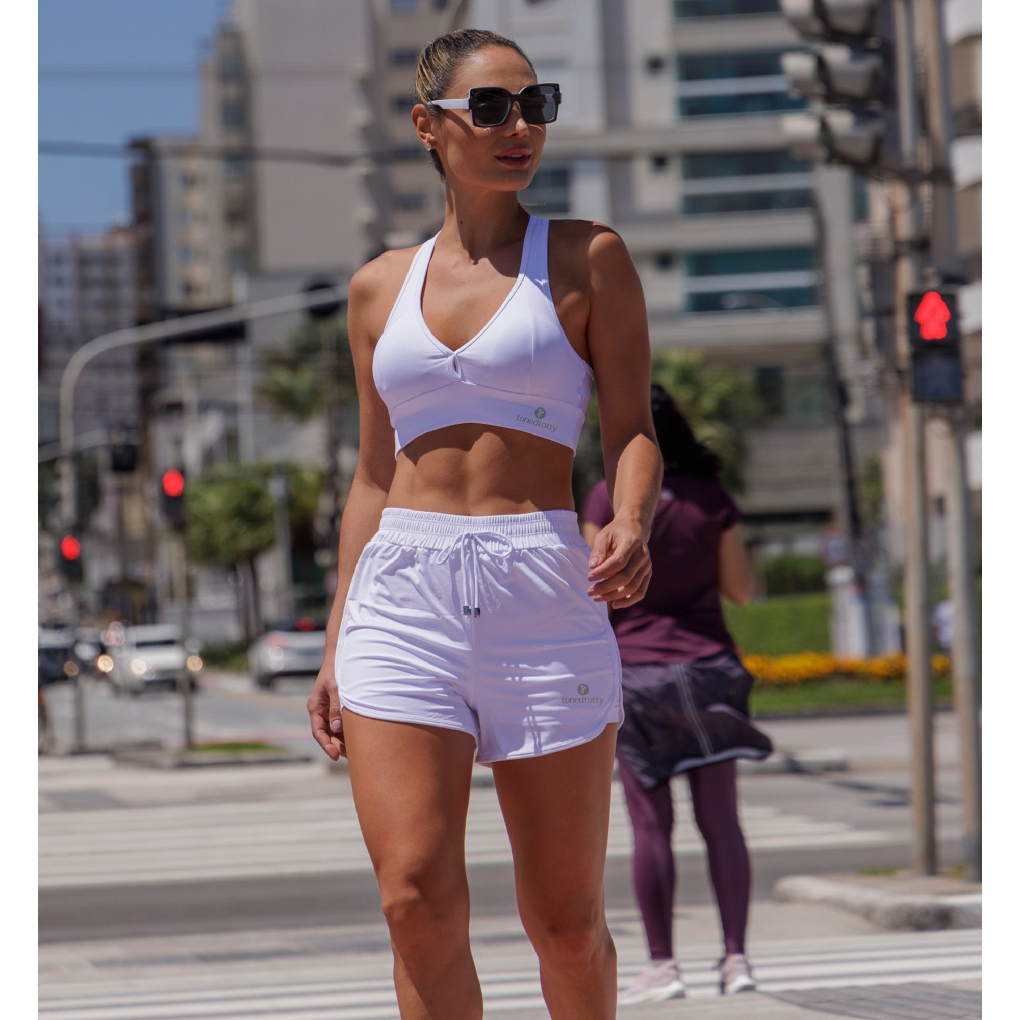White Luna Running Shorts
