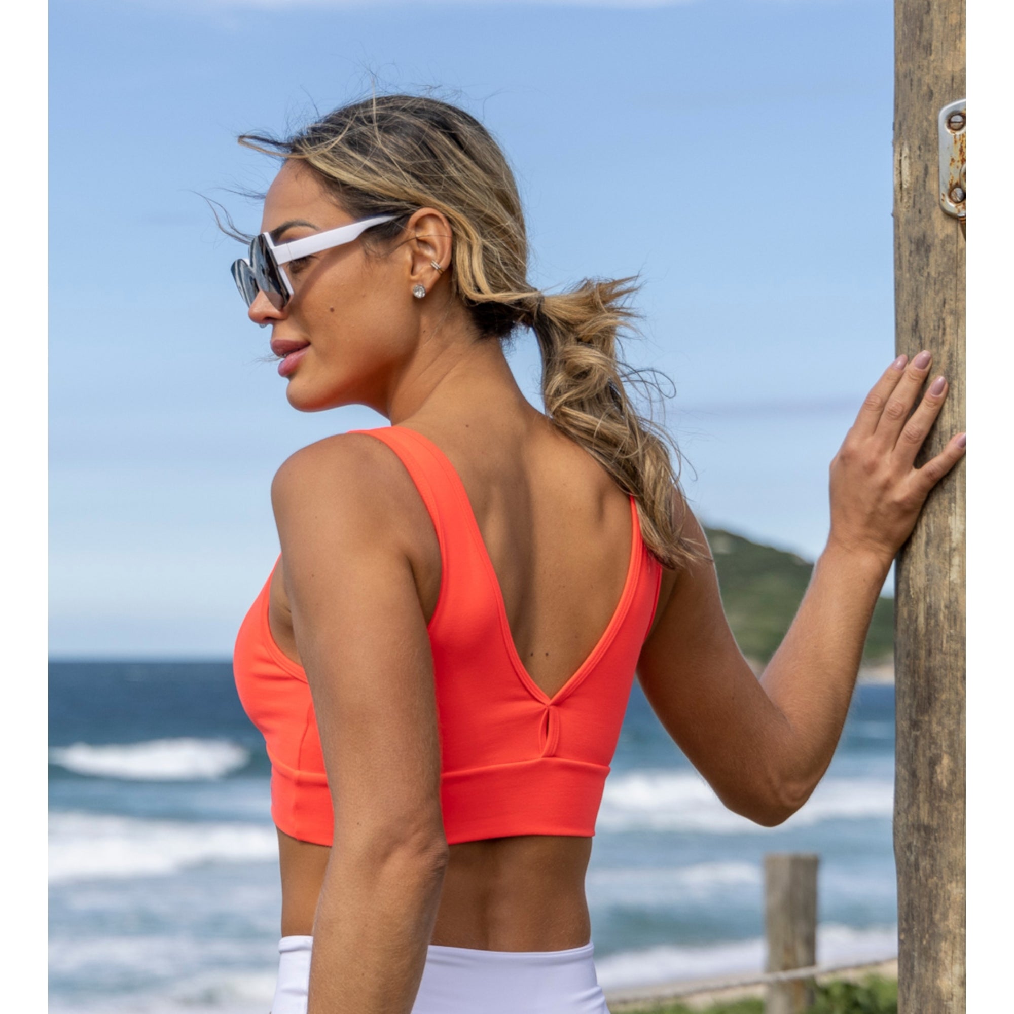 Neon V Back Supplex Bra