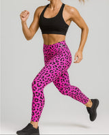 Wild Luxe Neon Pink Leopard Print Leggings