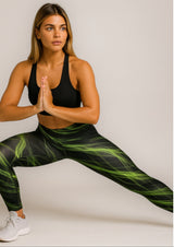 High Waist Neon Reactive Print Leggings