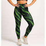 High Waist Neon Reactive Print Leggings