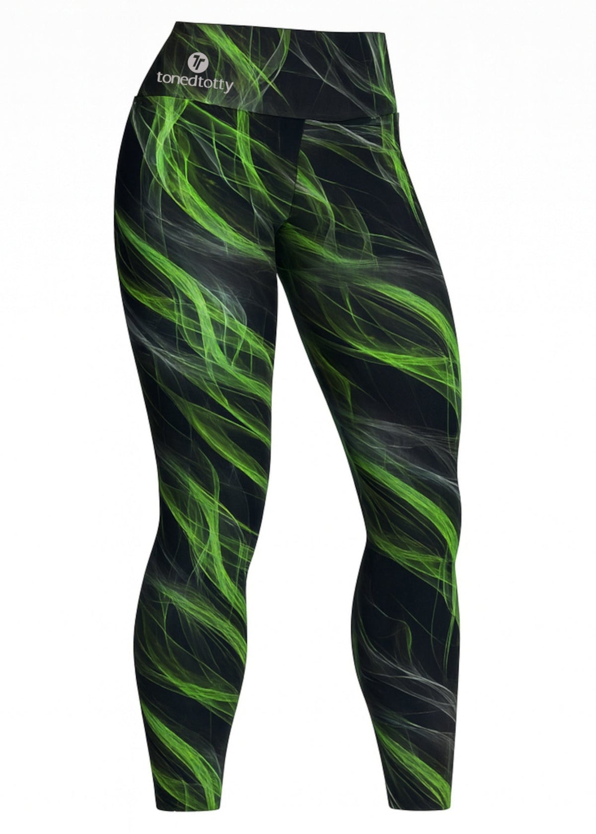 High Waist Neon Reactive Print Leggings