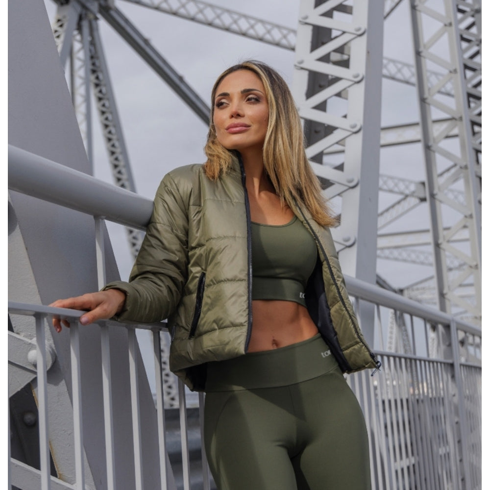 Mediterranean Vibes Cropped Bomber Jacket