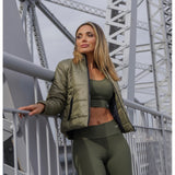 Mediterranean Vibes Cropped Bomber Jacket