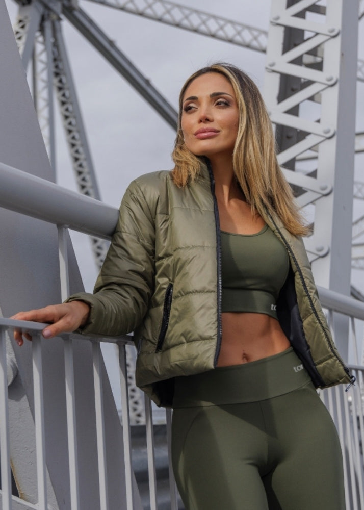 Mediterranean Vibes Cropped Bomber Jacket